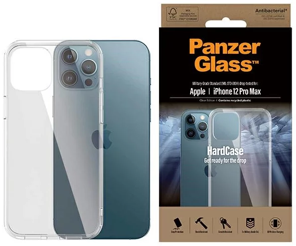 Levně Kryt PanzerGlass ClearCase iPhone 12 Pro Max Antibacterial Military grade clear (5711724004254)