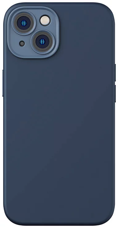 Levně Kryt Baseus Liquid Silica Magnetic Case and Tempered Glass set for iPhone 14 Plus (blue) (6932172615260)