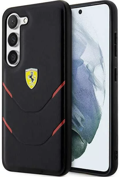 Levně Kryt Ferrari Samsung Galaxy S23+ black hardcase Hot Stamp Lines (FEHCS23MPBAK)