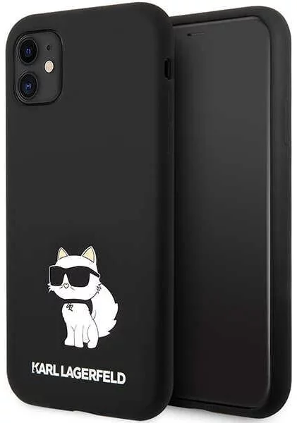E-shop Kryt Karl Lagerfeld iPhone 11 / XR hardcase black Silicone Choupette (KLHCN61SNCHBCK)