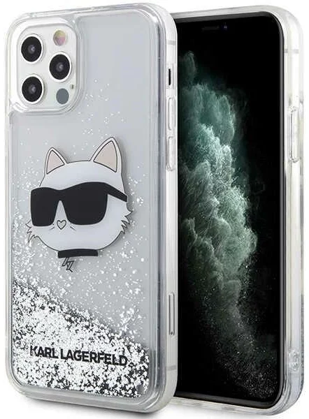 E-shop Kryt Karl Lagerfeld iPhone 12 6,1" silver hardcase Glitter Choupette Head (KLHCP12MLNCHCS)