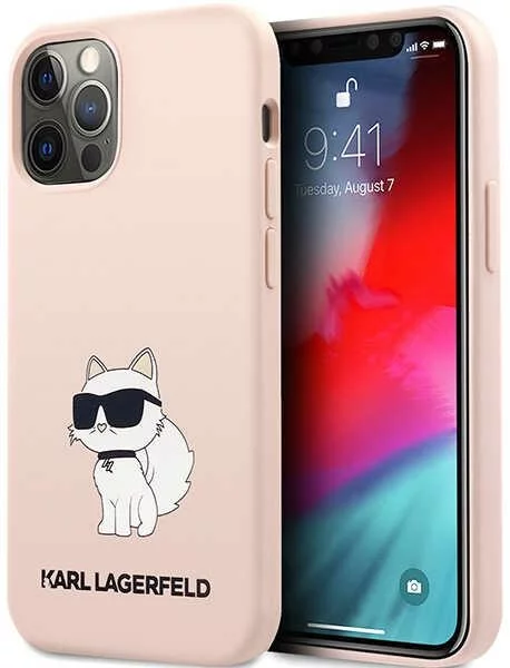 E-shop Kryt Karl Lagerfeld iPhone 12 6,1" hardcase pink Silicone Choupette (KLHCP12MSNCHBCP)