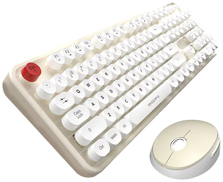 Levně Klávesnice Wireless keyboard + mouse set MOFII Sweet 2.4G (White-Beige) (6950125750547)