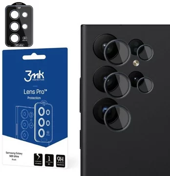 3MK Lens Protection Pro Kameralinsenschutz für Samsung Galaxy S23 Ultra schwarz mit Montagehalterung (5903108498418)  