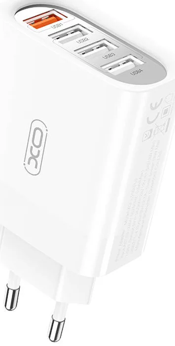 Nabíjačka Wall Charger XO L100 USB QC 3.0 + 3x USB 2.4A (white) (6920680827350)