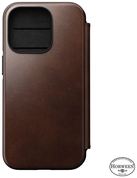 E-shop Púzdro Nomad Leather MagSafe Folio, brown - iPhone 14 Pro (NM01234685)