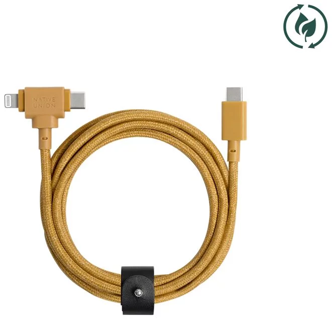 Levně Kabel Native Union Belt Universal Cable (USB-C – Lighting/USB-C) 1.8m, kraft (BELT-CCL-KFT-NP)