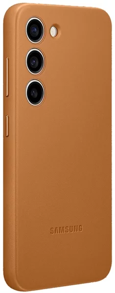 Levně Kryt Samsung Galaxy S23 camel Leather Cover (EF-VS911LAEGWW)