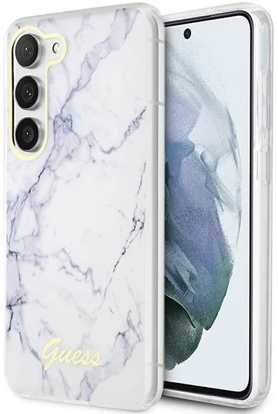 Levně Kryt Guess Samsung Galaxy S23+ white hardcase Marble (GUHCS23MPCUMAH)