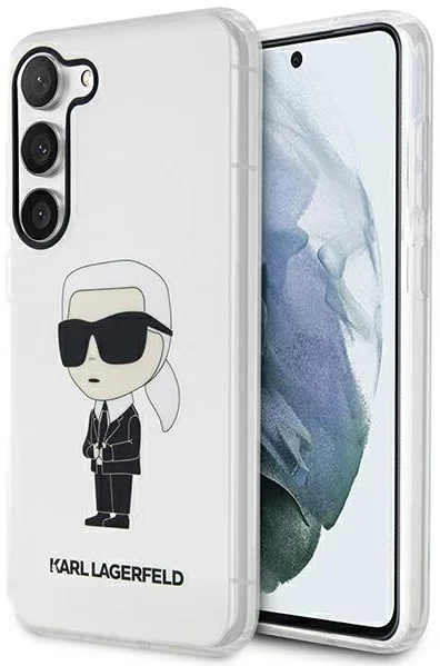Levně Kryt Karl Lagerfeld Samsung Galaxy S23 transparent hardcase Ikonik Karl Lagerfeld (KLHCS23SHNIKTCT)
