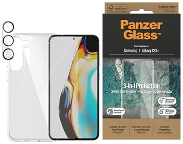 PanzerGlass Bundle 3in1 Samsung Galaxy S23+ Hardcase + Screen Protector + Camera Lens (0434+7316)