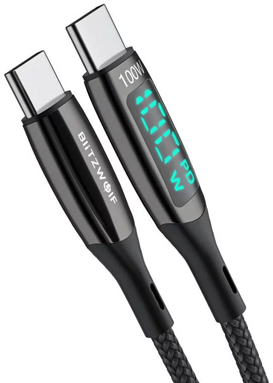 Kábel  Blitzwolf BW-TC23 USB-C cable to USB-C, 100W 1.8m (black) (5905316141391)