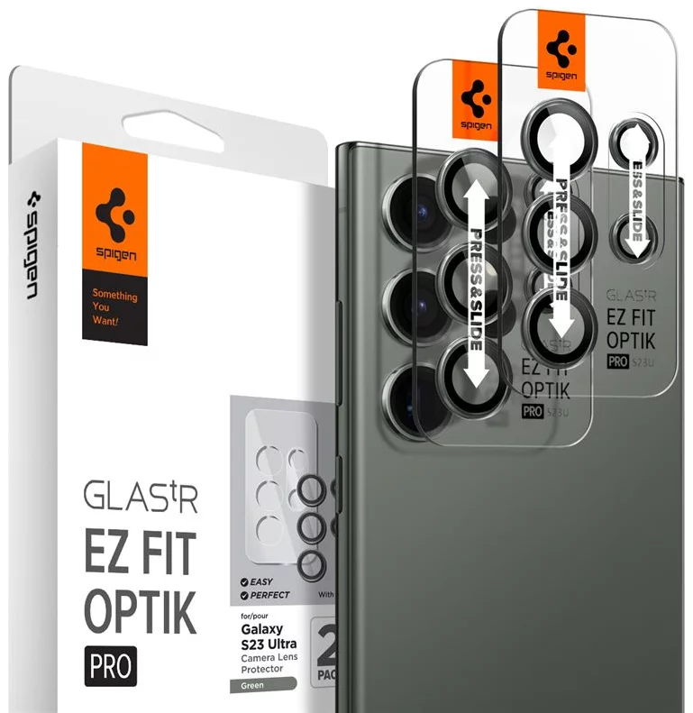 Tempered Glass Spigen Glass EZ Fit Optik Pro Pack, green