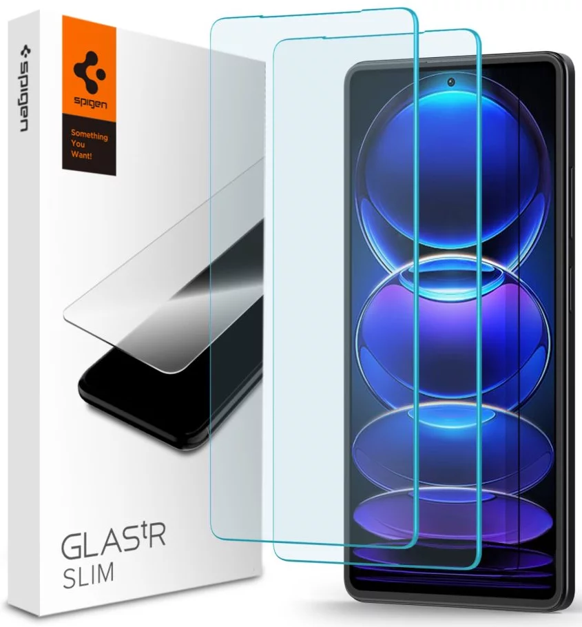 Ochranné sklo Spigen Glass tR Slim 2 Pack - Xiaomi Redmi Note 12 Pro 5G/Redmi Note 12 Pro+ 5G/POCO X5 Pro 5G (AGL06045)