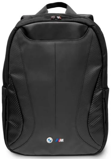 Levně BMW 16" backpack black Carbon&Leather Tricolor (BMBP15SPCTFK)