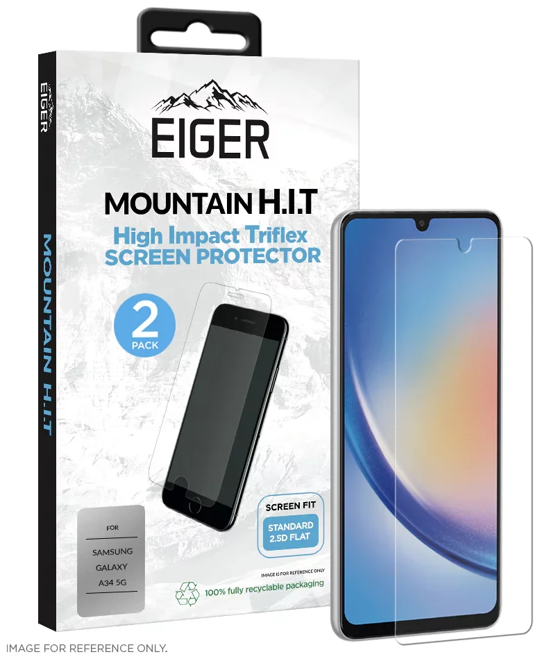 Ochranné sklo Eiger Mountain H.I.T. Screen Protector (2 Pack) for Samsung Galaxy A34 5G In Clear / Transparent (EGSP00884)