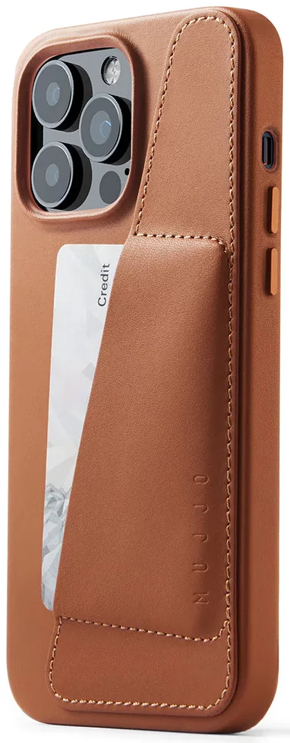 Levně Kryt Mujjo Full Leather MagSafe Wallet Case for iPhone 14 Pro Max - Tan (MUJJO-CL-034-TN)