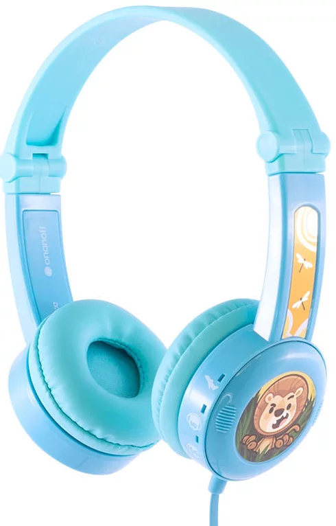 Levně Sluchátka Wired headphones for kids Buddyphones Travel, Blue (630282192812)