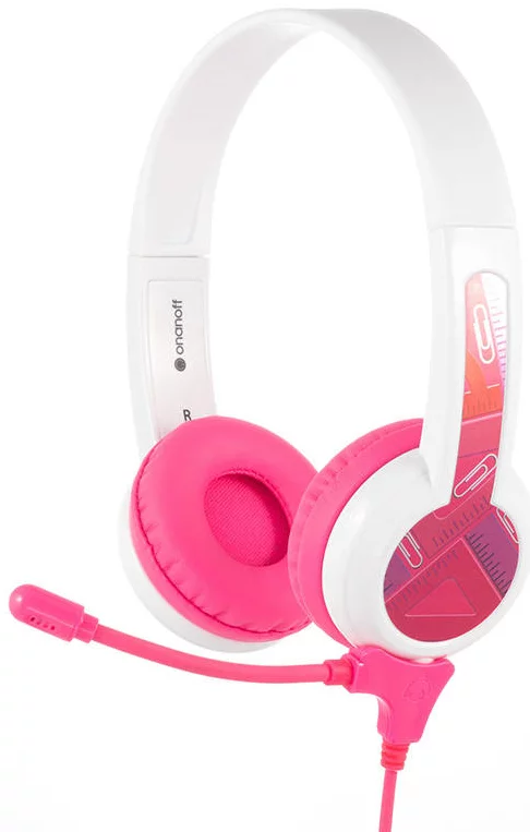 Levně Sluchátka Wired headphones for kids BuddyPhones School+ pink (4897111740026)
