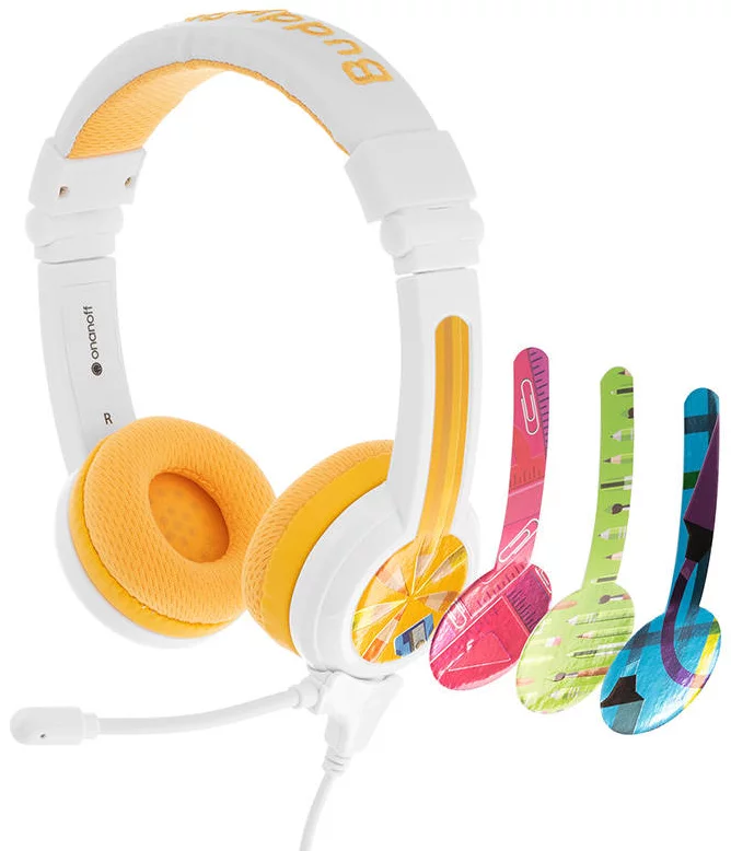Sluchátka Wired headphones for kids BuddyPhones School+ yellow (630282193000)