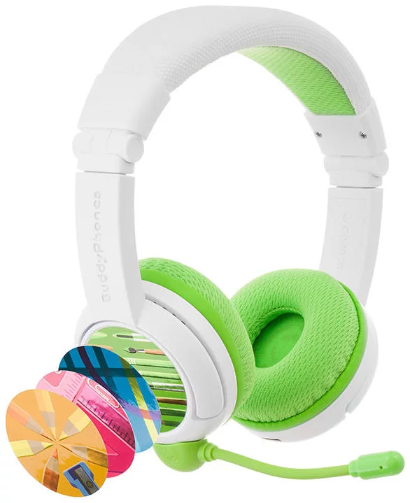 Levně Sluchátka Wireless headphones for kids BuddyPhones School+ green (4897111740590)