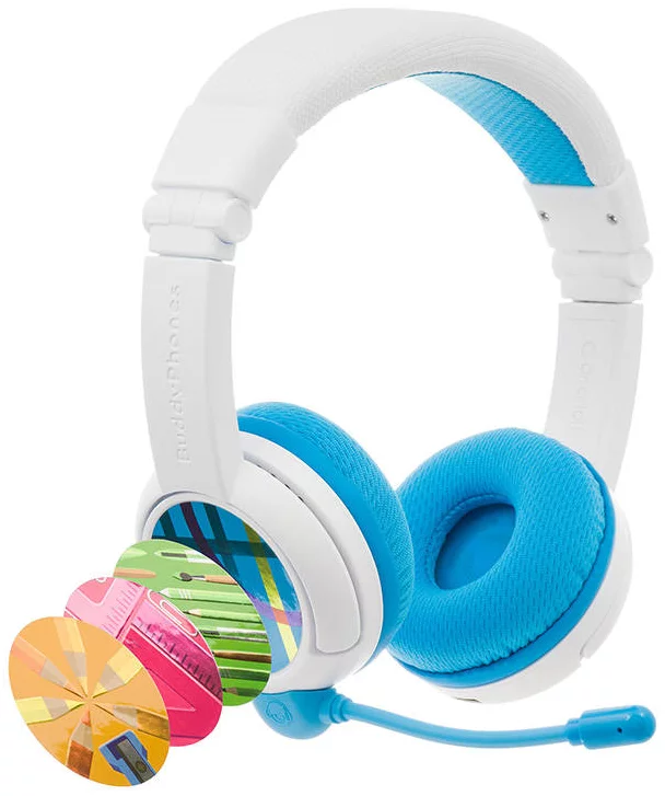 Levně Sluchátka Wireless headphones for kids BuddyPhones School+ Blue (4897111740583)