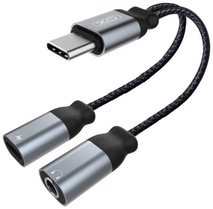 E-shop Adaptér Audio adapter Type-c to Type-c + Jack 3.5mm XO NBR160B Bluetooth transfer function, black (6920680872862)