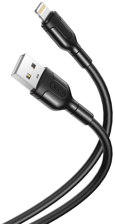 Levně Kabel Cable USB to Lightning XO NB212, 2.1A 1m, black (6920680827855)