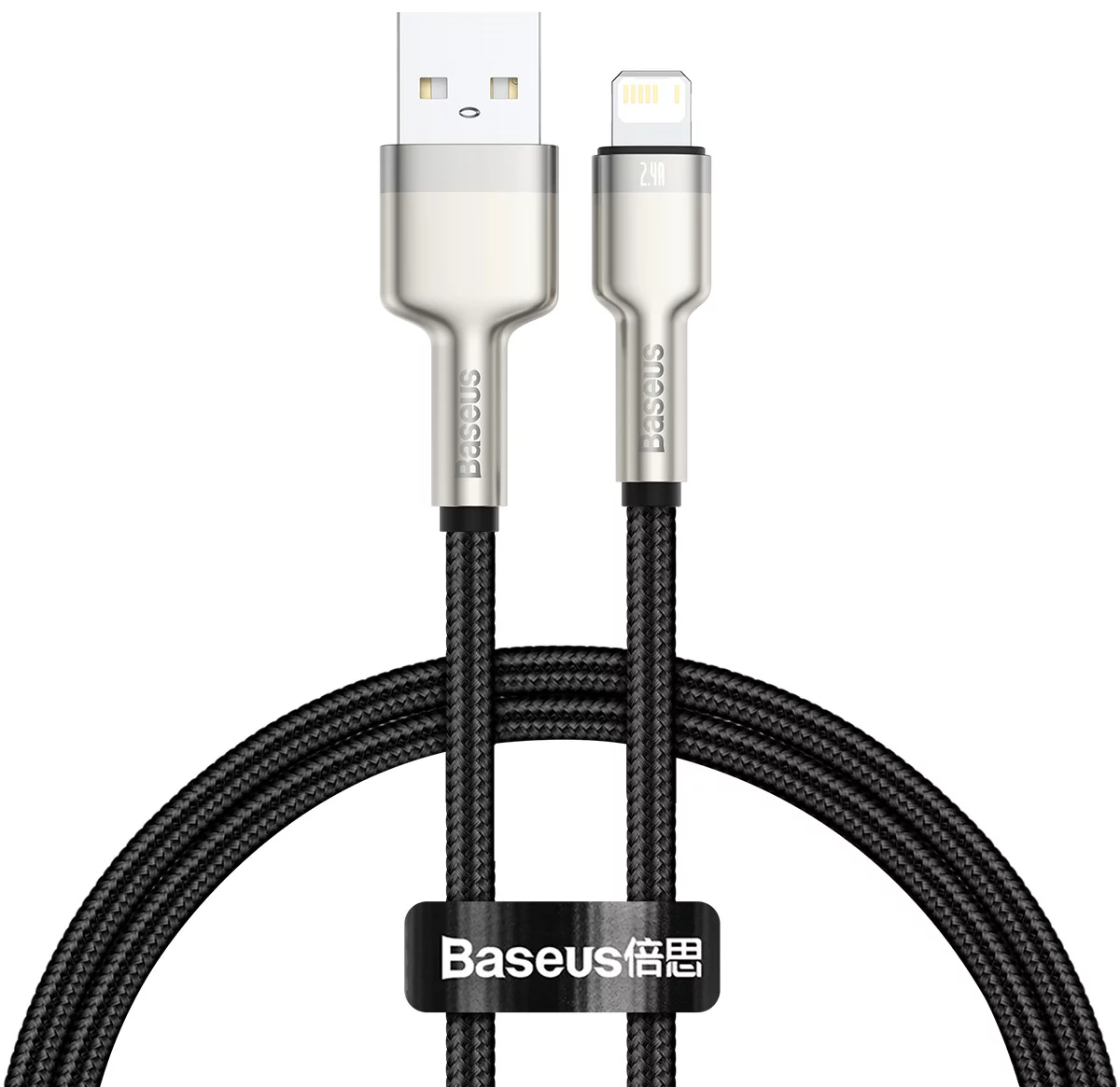 E-shop Kábel USB cable for Lightning Baseus Cafule, 2.4A, 0,25m, black (6953156202238)
