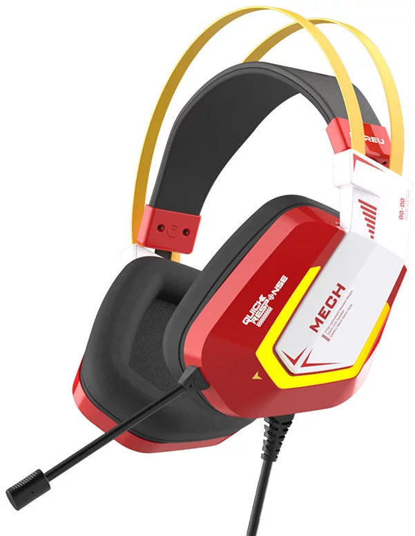 Levně Sluchátka Gaming headphones Dareu EH732 USB RGB, red (6950589911799)