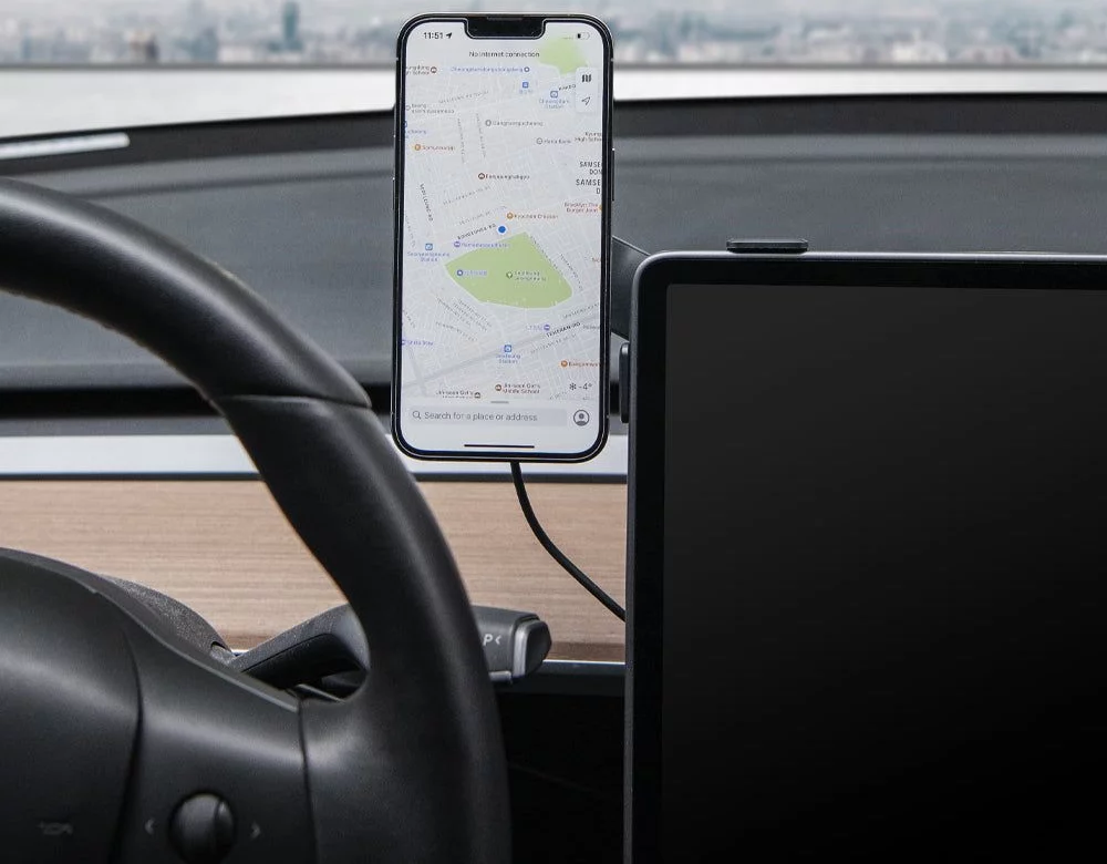 Spigen OneTap Tesla Model Y/3 Magnetic MagSafe Dashboard Car Mount Black