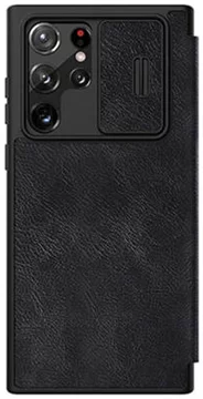 Hülle Nillkin Qin Leather Pro für SAMSUNG S22 Ultra, schwarz (6902048235564)  