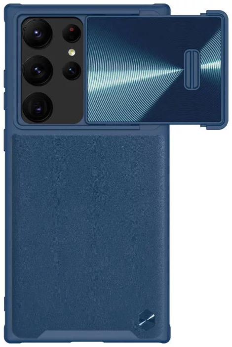 Levně Kryt Nillkin CamShield Leather case for Samsung Galaxy S23 Ultra, blue (6902048258228)