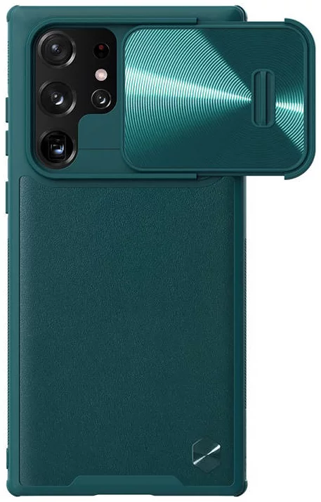 Levně Kryt Nillkin CamShield Leather case for Samsung Galaxy S22 Ultra, Exuberant Green (6902048247574)