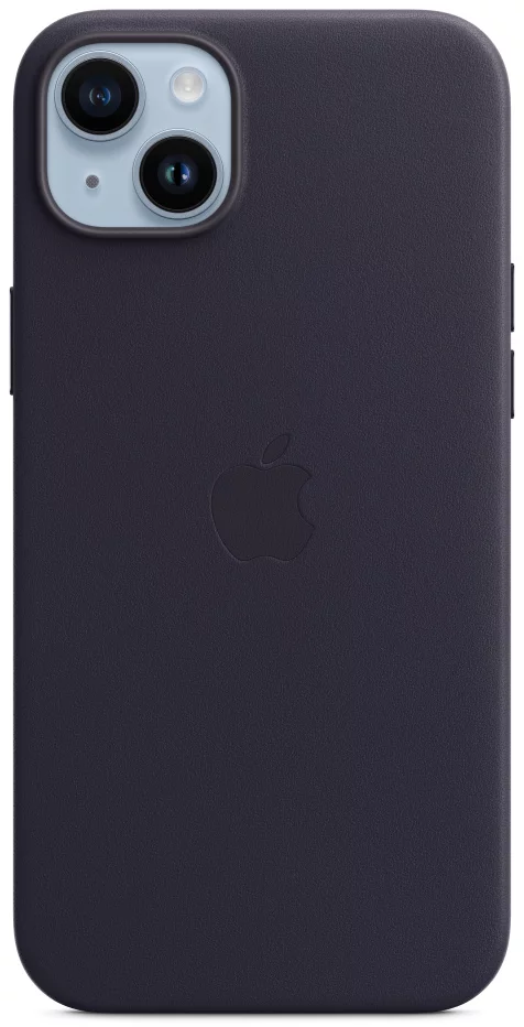 Levně Kryt iPhone 14 Plus Leather Case with MagSafe - Ink (MPPC3ZM/A)