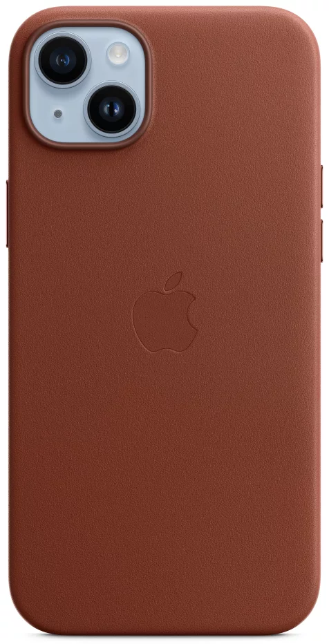 Levně Kryt iPhone 14 Plus Leather Case with MagSafe - Umber (MPPD3ZM/A)
