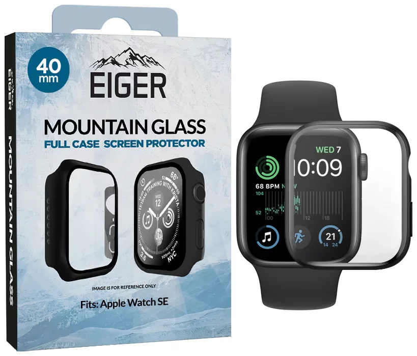 Púzdro Eiger Mountain Glass Full Case for Apple Watch SE 40mm in Black (EGSP00899)