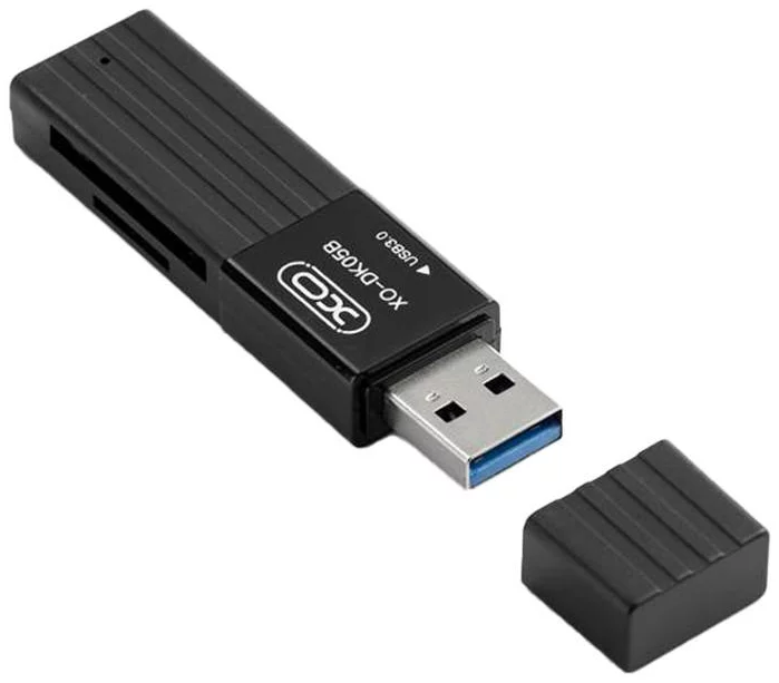 Redukcia XO DK05B USB 3.0 memory card reader 2in1, black (6920680830336)