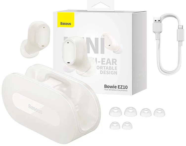 Slúchadlá Wireless earphones Baseus Bowie EZ10, white (6932172630867)