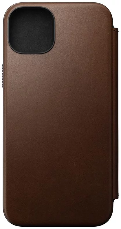 E-shop Púzdro Nomad Modern Leather Folio, brown - iPhone 15 Plus (NM01625285)