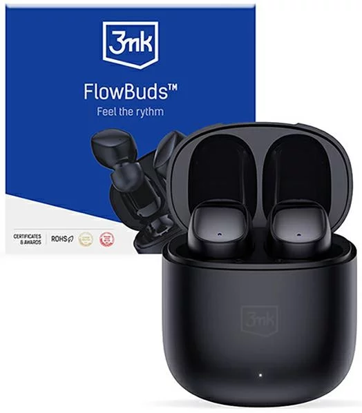 Sluchátka 3MK FlowBuds Wireless Bluetooth Earbuds, black (5903108497404)