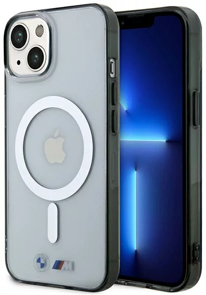 Levně Kryt BMW iPhone 14 6.1" transparent hardcase Silver Ring MagSafe (BMHMP14SHCRS)