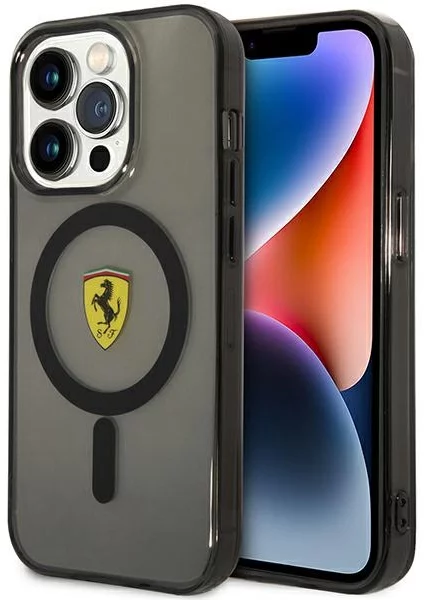 Levně Kryt Ferrari iPhone 14 Pro 6,1" black hardcase Translucent Magsafe (FEHMP14LURKK)