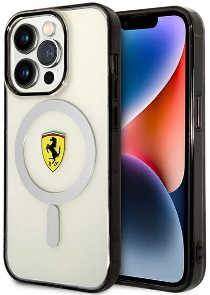 Levně Kryt Ferrari iPhone 14 Pro 6,1" transparent hardcase Outline Magsafe (FEHMP14LURKT)