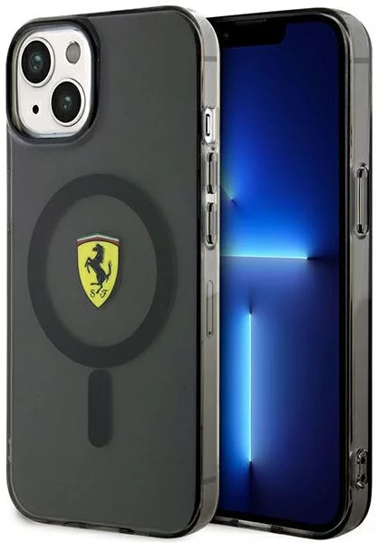 Levně Kryt Ferrari iPhone 14 6,1" black hardcase Translucent Magsafe (FEHMP14SURKK)