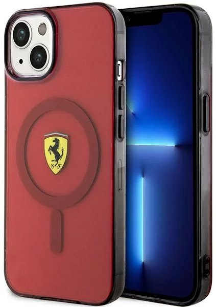 Levně Kryt Ferrari iPhone 14 6,1" red hardcase Translucent Magsafe (FEHMP14SURKR)