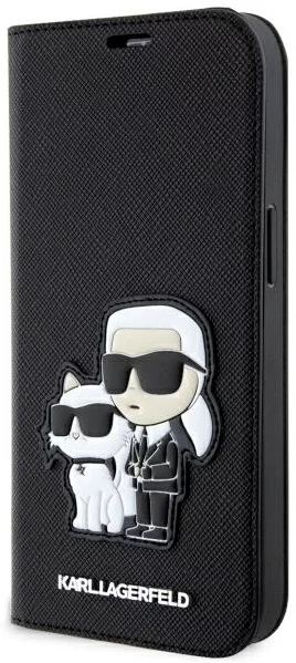 Levně Pouzdro Karl Lagerfeld iPhone 14 6.1" bookcase black Saffiano Karl & Choupette (KLBKP14SSANKCPK)