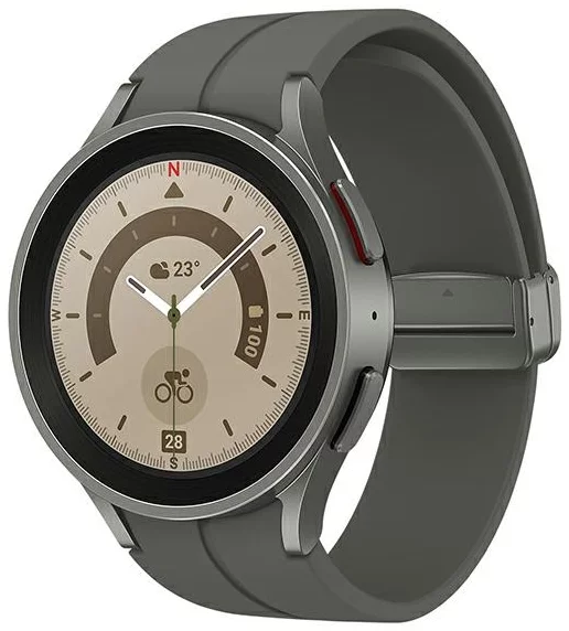 Levně Smart hodinky Samsung Galaxy Watch5 Pro Bluetooth 45mm titanium (SM-R920NZTAEUE)