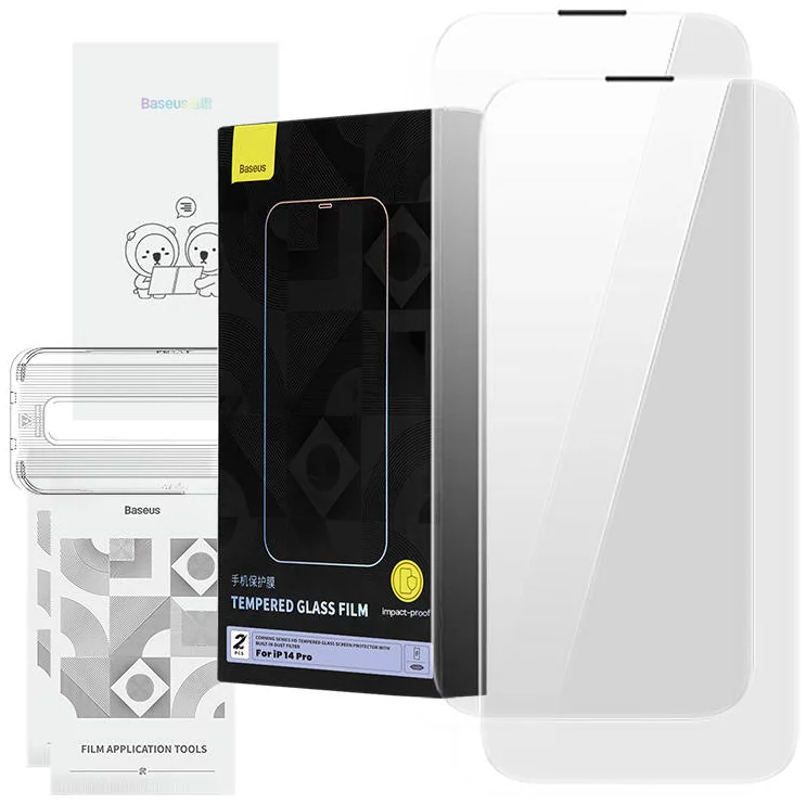 Ochranné sklo Tempered Glass Baseus Corning for iPhone 14 Pro with built-in dust filter (6932172631758)