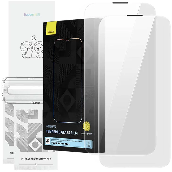 Ochranné sklo Tempered Glass Baseus Corning for iPhone 14 Pro with built-in dust filter (6932172631741)